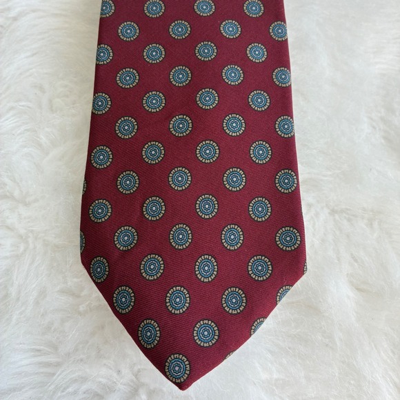 Bert Pulitzer Other - Bert Pulitzer Collectors Edition Silk Tie Burgundy Teal Medallion Foulard USA